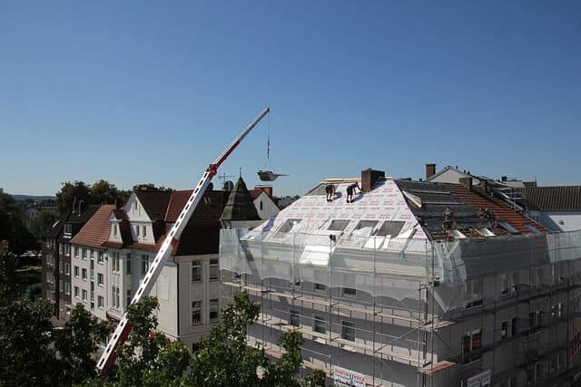 dach baustelle haus