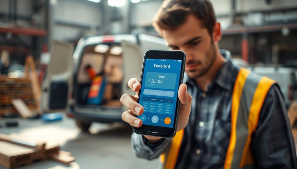 Powerbird Mobile App für Zeiterfassung Powerbird Mobile App für Zeiterfassung