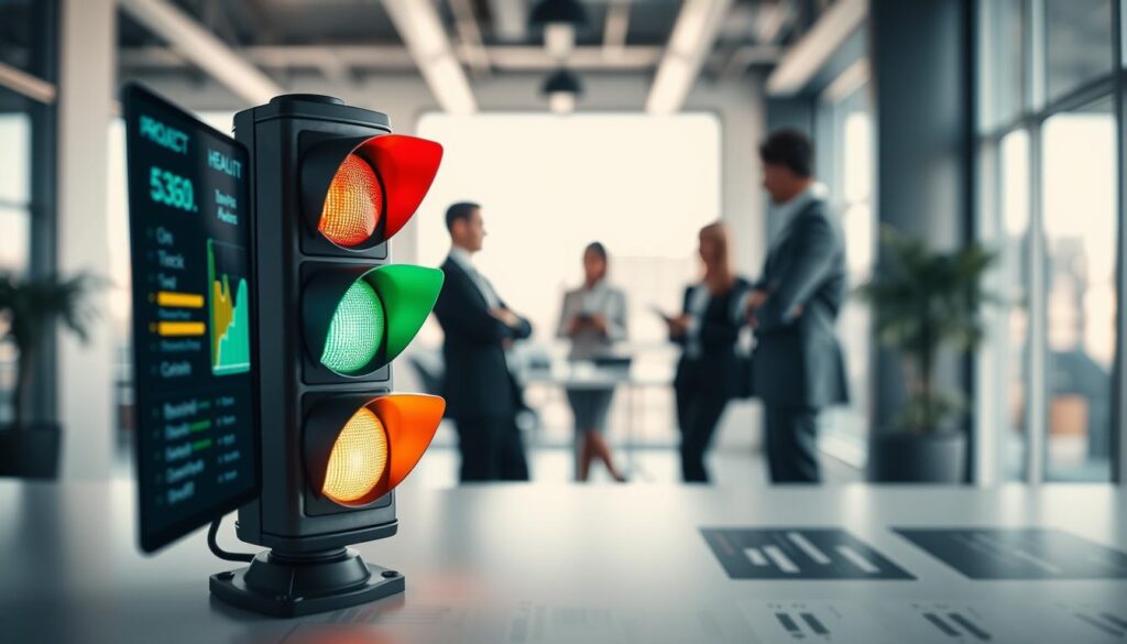 Projektstatusbericht mit Ampeldarstellung